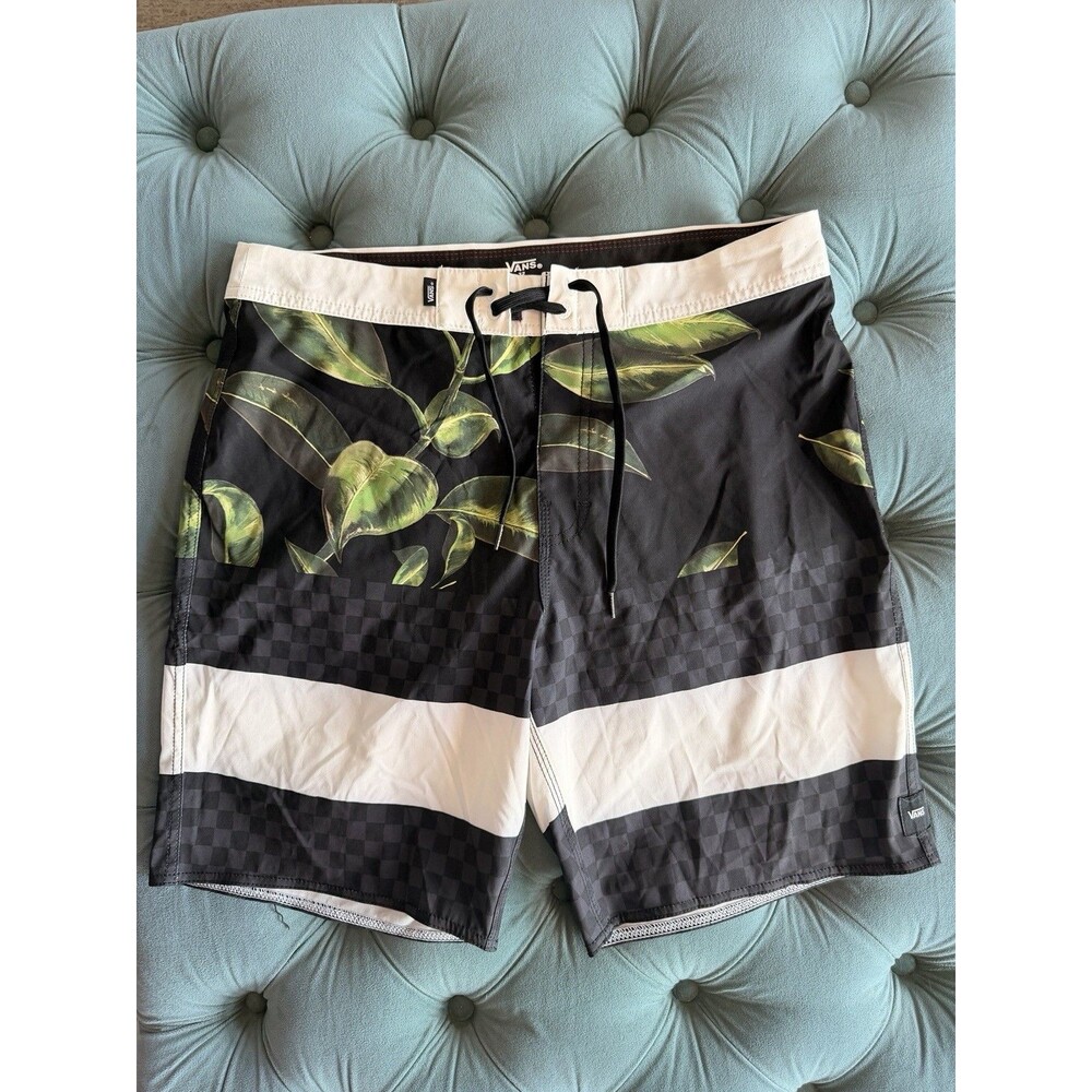 Vans Mens Off The Wall Voyage Trunk Board Shorts Black Men Size 32